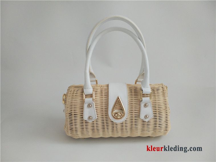 Handtas Strand Reis Dames Tas Messenger Tas Schoudertas Weven Nieuw Wit