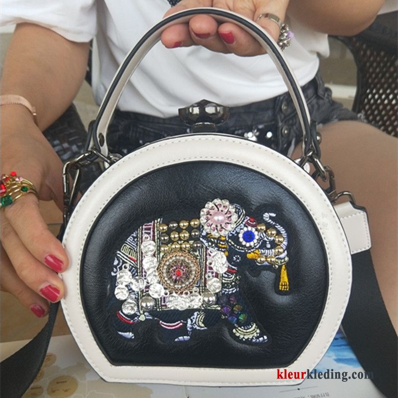 Handtas Strass Alle Wedstrijden Groot Borduurwerk Nieuw 2019 Tas Dames Wit