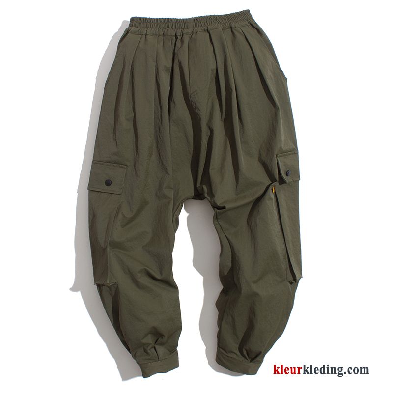 Harlan Vintage Casual Broek Nieuw Groen Cargo Broek Heren Losse