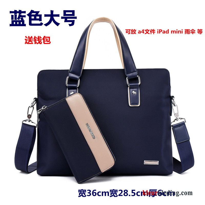 Heren Aktetas Schoudertas Messenger Tas Canvas Business Handtas Casual Blauw