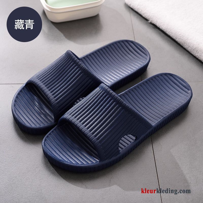 Heren Antislip Slippers Vrouwen Binnen Badkamer Zomer Lovers Pantoffels Zwart