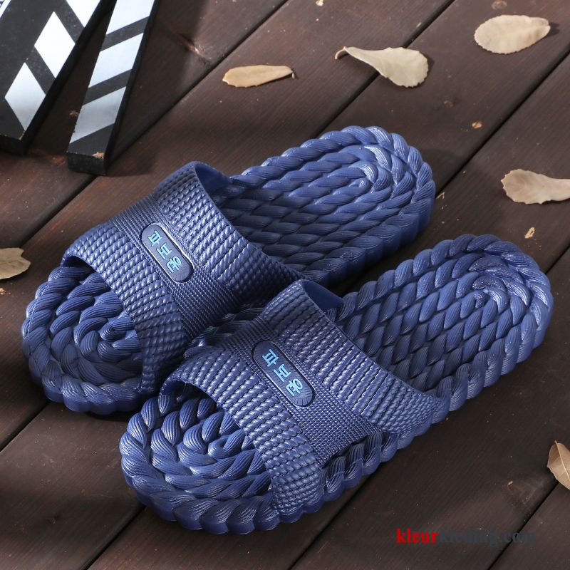 Heren Badkamer Binnen Lovers Slippers Antislip Zomer Vrouwen Pantoffels Zwart