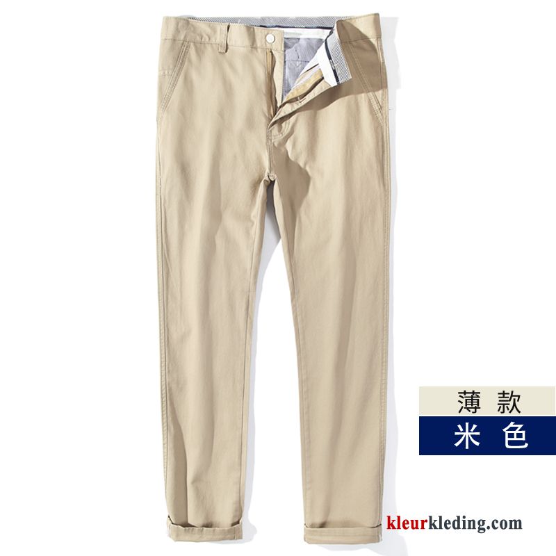 Heren Bedrijf Rechtdoor Casual Casual Broek Khaki Zwart Mannelijk