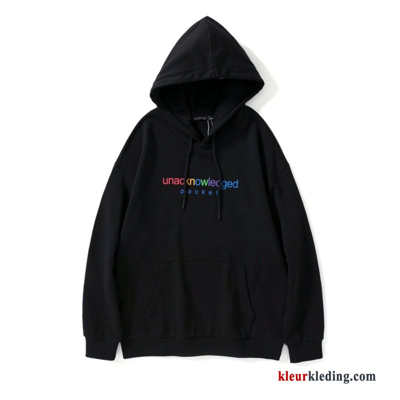 Heren Blauw Jasje Hoodie Voorjaar Nieuw Pullover Regenboog Mannelijk