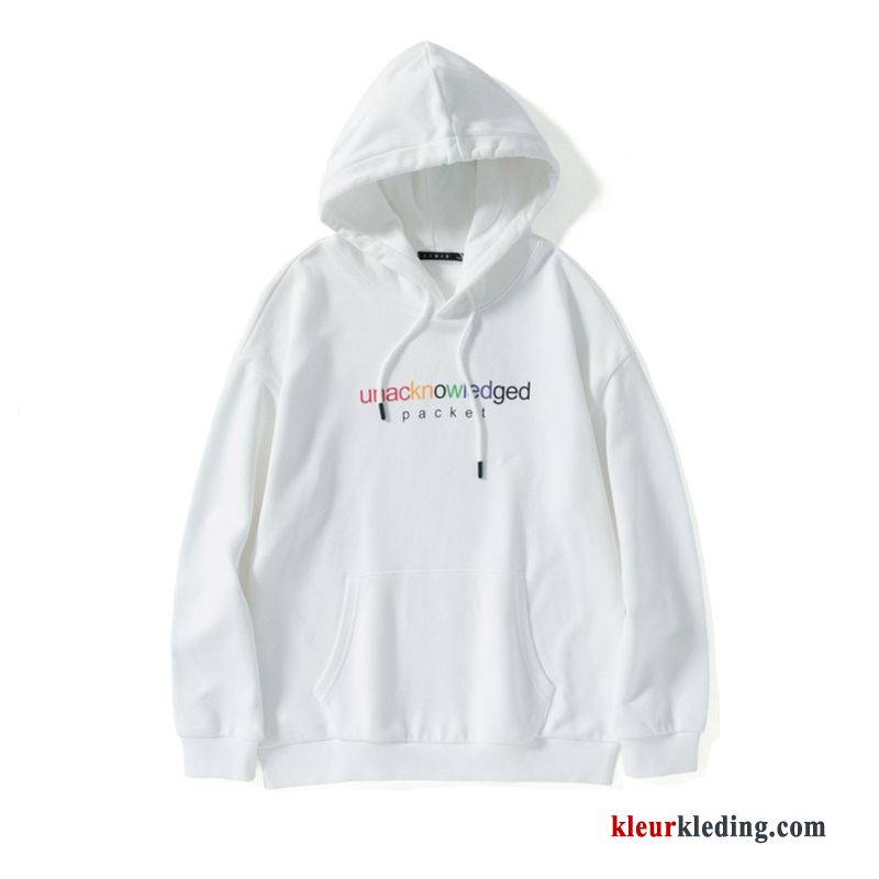 Heren Blauw Jasje Hoodie Voorjaar Nieuw Pullover Regenboog Mannelijk