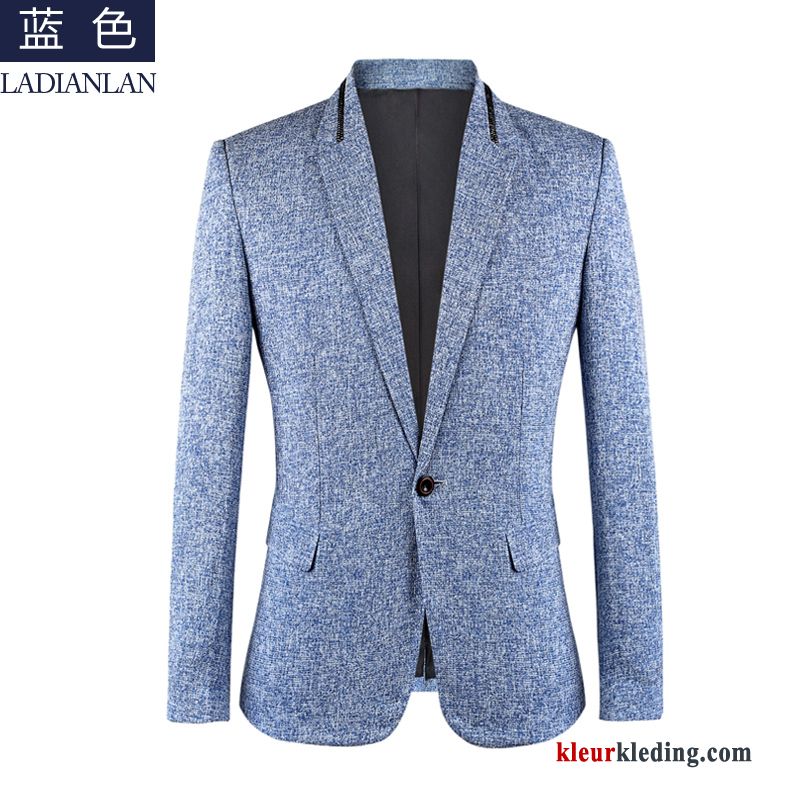 Heren Blazer Lichtblauw Voorjaar Pak Zomer Pak Jasje Casual Trend Verbinding