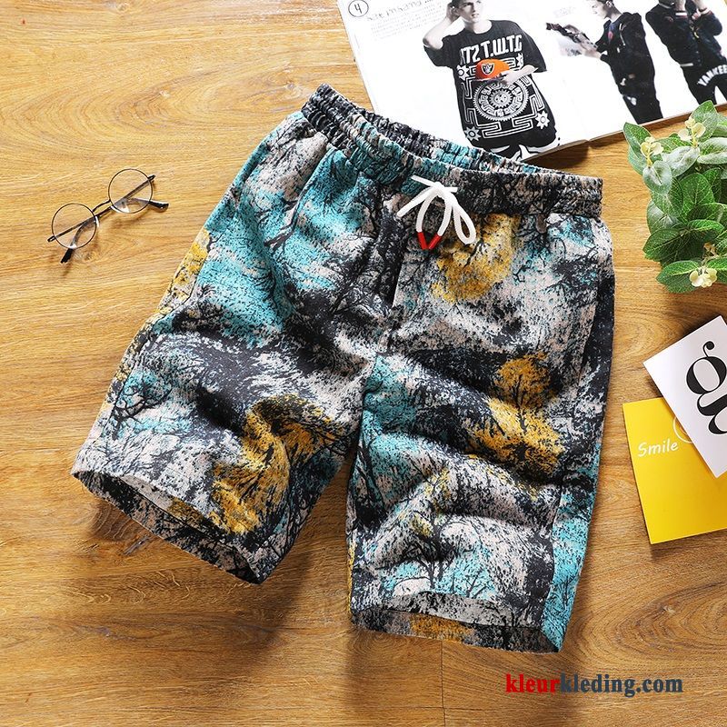 Heren Broek Korte Broek Zomer Trendy Merk Joggingbroek Camouflage Casual Blauw