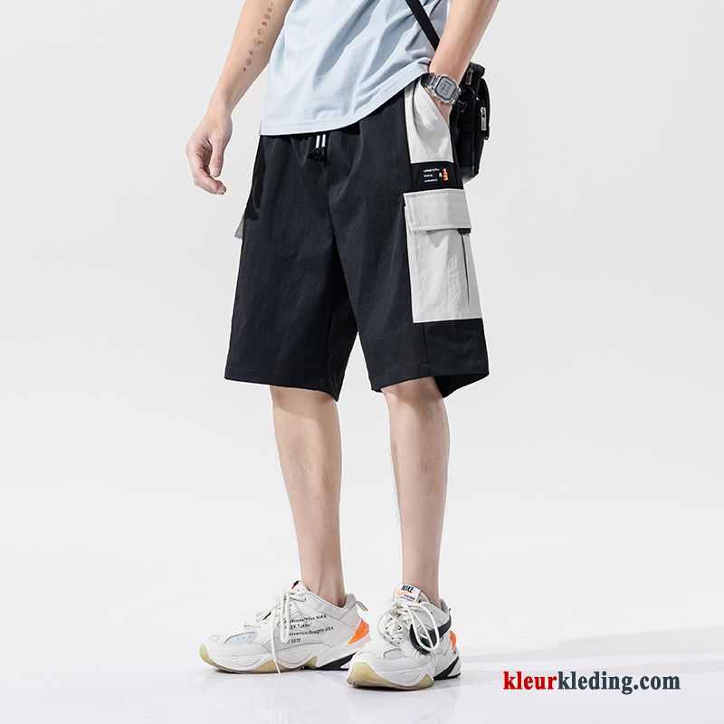 Heren Broek Trend Casual Capri Broek Trendy Merk Bovenkleding Korte Broek Mannelijk Beige
