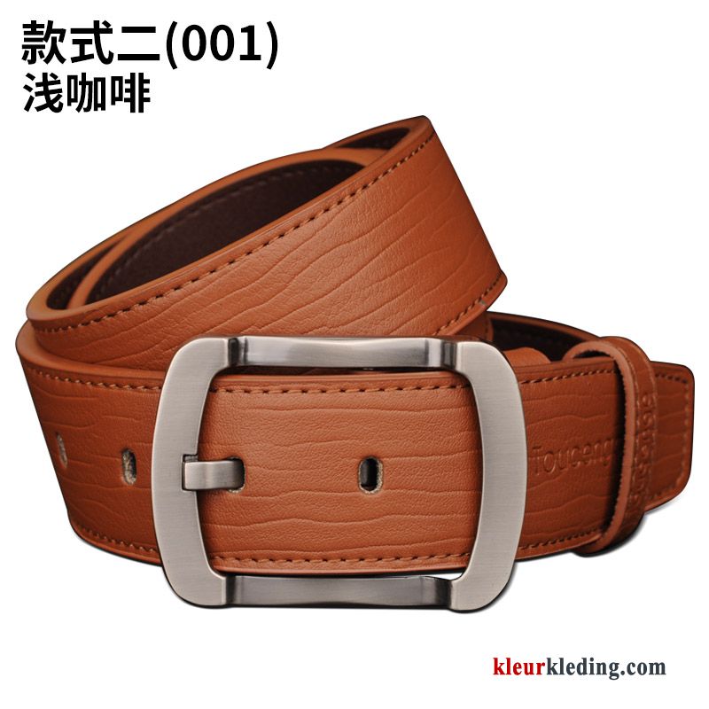 Heren Business Riem Student Trend Casual Veiligheidsspeld Bruin Leer