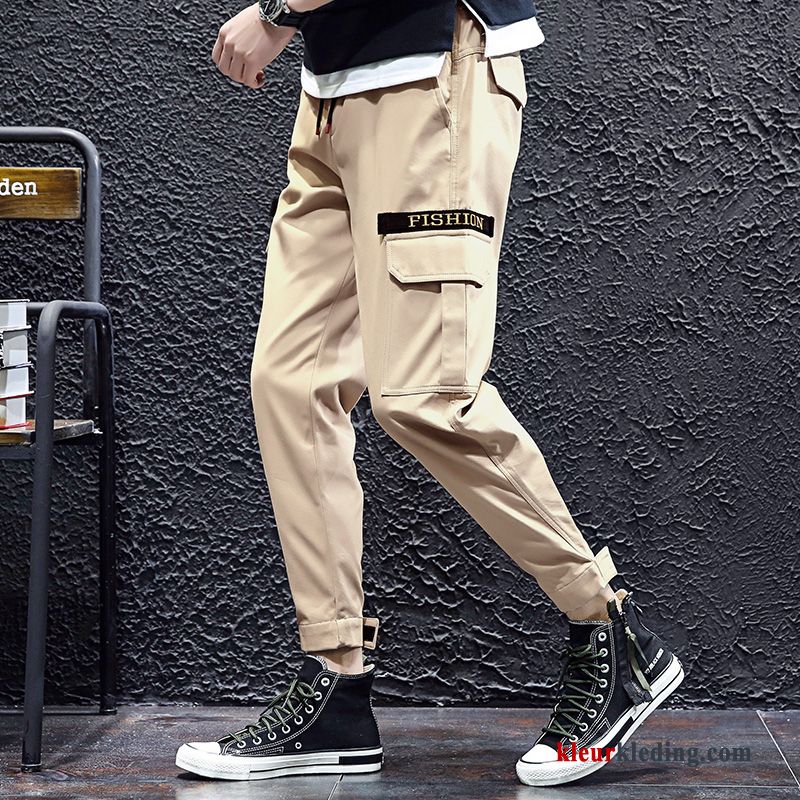 Heren Cargo Broek Mooi Jeugd Voorjaar Cargo Casual Broek Trend Grijs Hoge