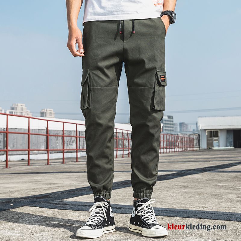 Heren Cargo Broek Skinny Inkt Khaki Sport Trend Trendy Merk Camouflage