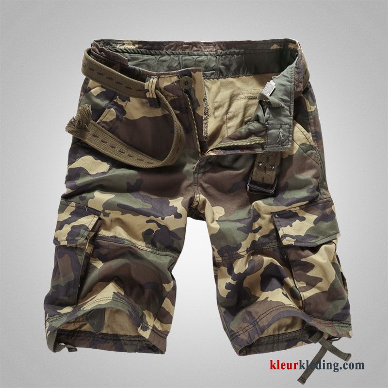 Heren Cargo Korte Broek Camouflage Losse Rechtdoor Grote Maten Zomer Casual