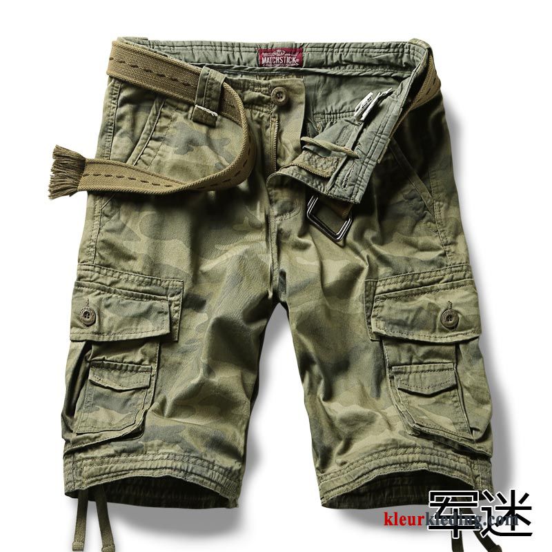 Heren Cargo Korte Broek Camouflage Losse Rechtdoor Grote Maten Zomer Casual