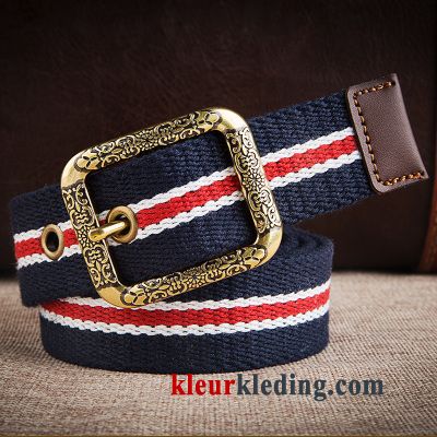 Heren Dames Kleur Casual Outdoor Riem Smal Veiligheidsspeld