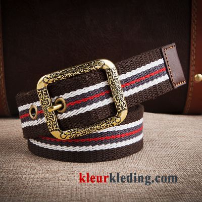 Heren Dames Kleur Casual Outdoor Riem Smal Veiligheidsspeld