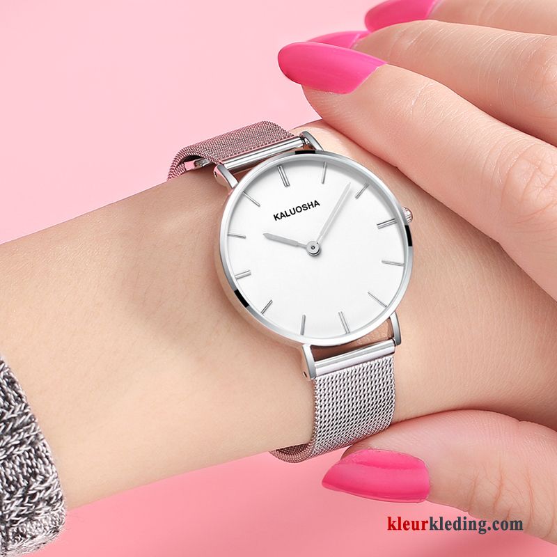 Heren Dames Student Mode Quartz Horloge Waterdicht Merken Lovers Gouden