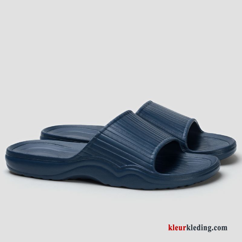 Heren Dikke Zool Pantoffels Lovers Antislip Zomer Mannen Slippers Binnen Marineblauw