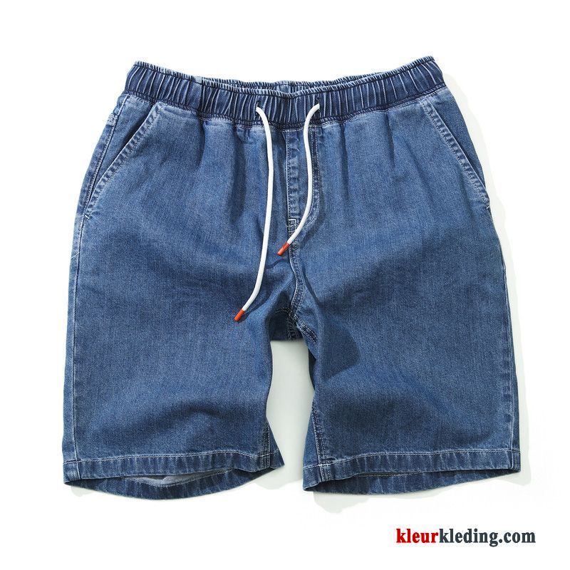 Heren Dunne Korte Broek Blauw Mannelijk Denim Zomer Trend