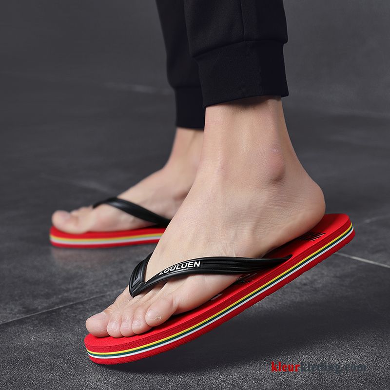 Heren Flip Flops Antislip Trend Persoonlijk Mannen Zomer Outdoor Eenvoudige Strand Rood