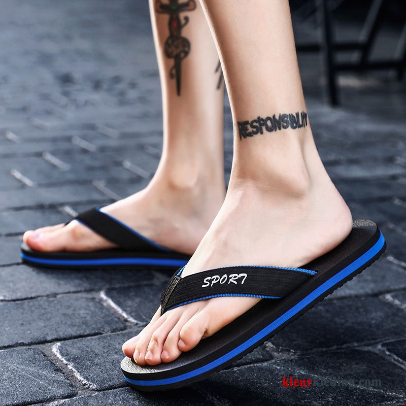 Heren Flip Flops Badkamer Tiener Mannen Casual Slipper Groot Gemengde Kleuren Pantoffels Zwart