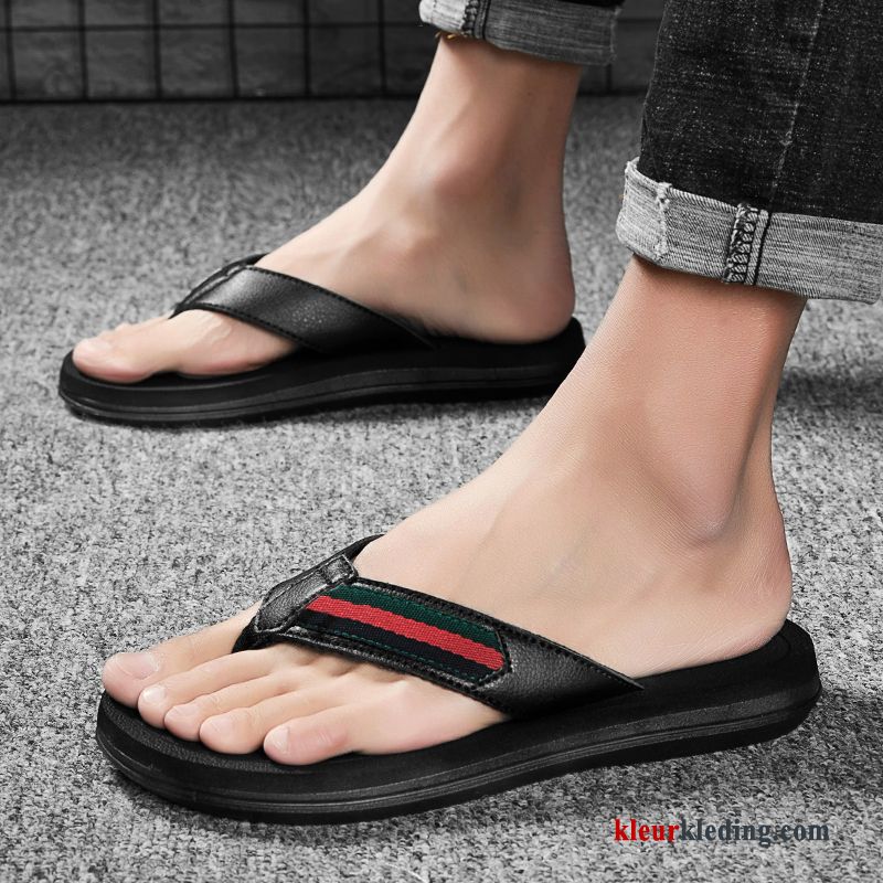 Heren Flip Flops Outdoor Trend Mannen Bovenkleding Schoenen Ademende Slipper Sandaal Zwart