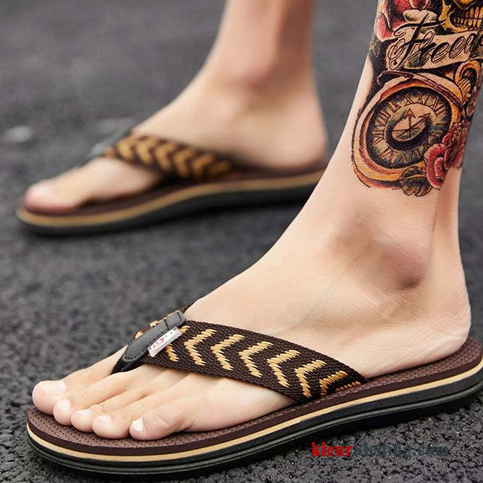 Heren Flip Flops Outdoor Trend Mannen Bovenkleding Schoenen Ademende Slipper Sandaal Zwart