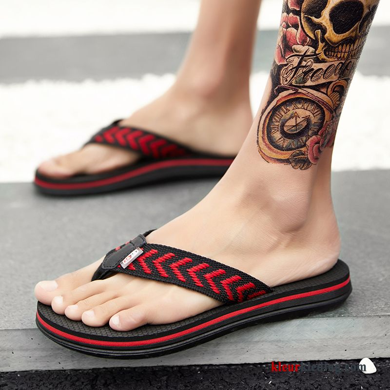 Heren Flip Flops Outdoor Trend Mannen Bovenkleding Schoenen Ademende Slipper Sandaal Zwart