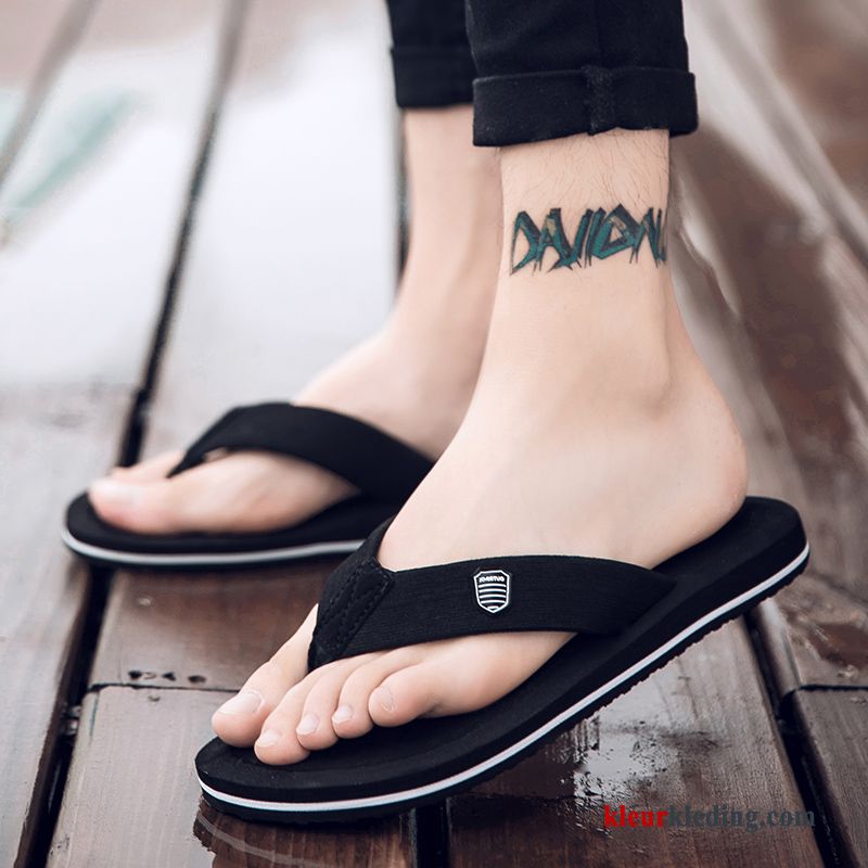 Heren Flip Flops Outdoor Trend Mannen Bovenkleding Schoenen Ademende Slipper Sandaal Zwart