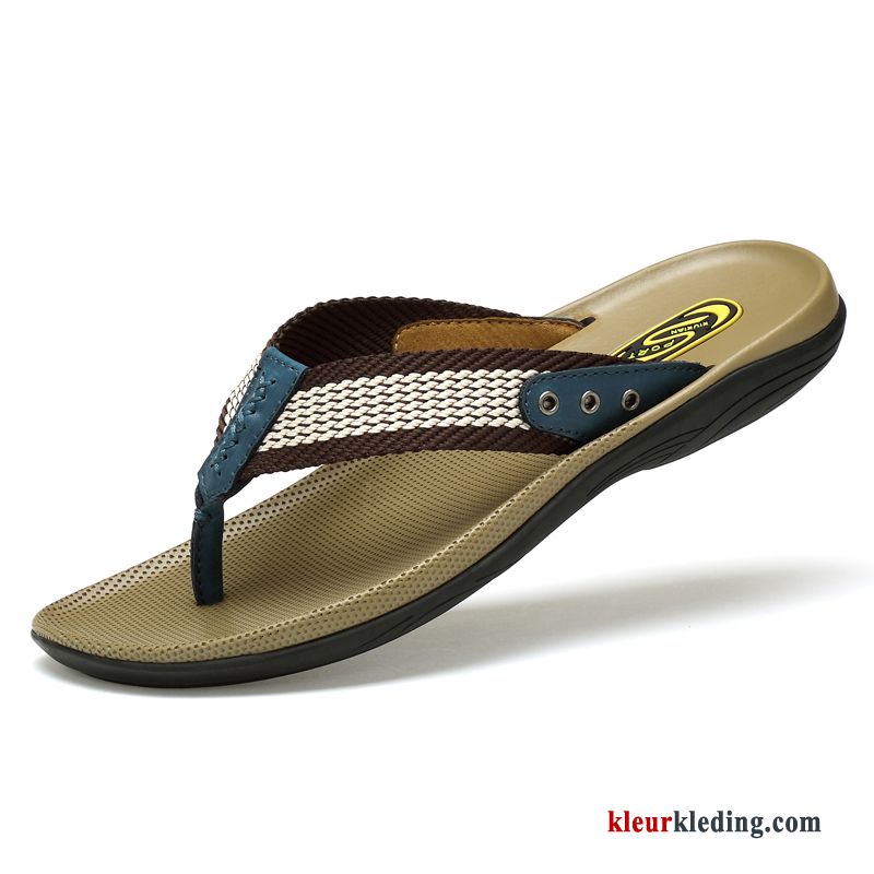 Heren Flip Flops Pantoffels Bruin Slipper Zomer Zachte Zolen Trend Mannen Bovenkleding