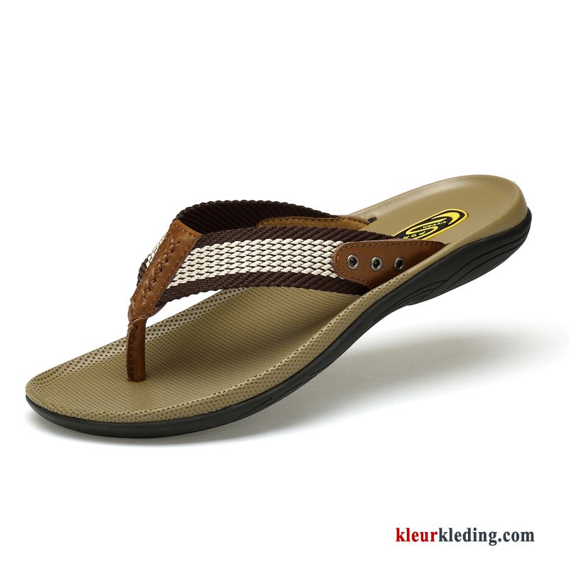 Heren Flip Flops Pantoffels Bruin Slipper Zomer Zachte Zolen Trend Mannen Bovenkleding