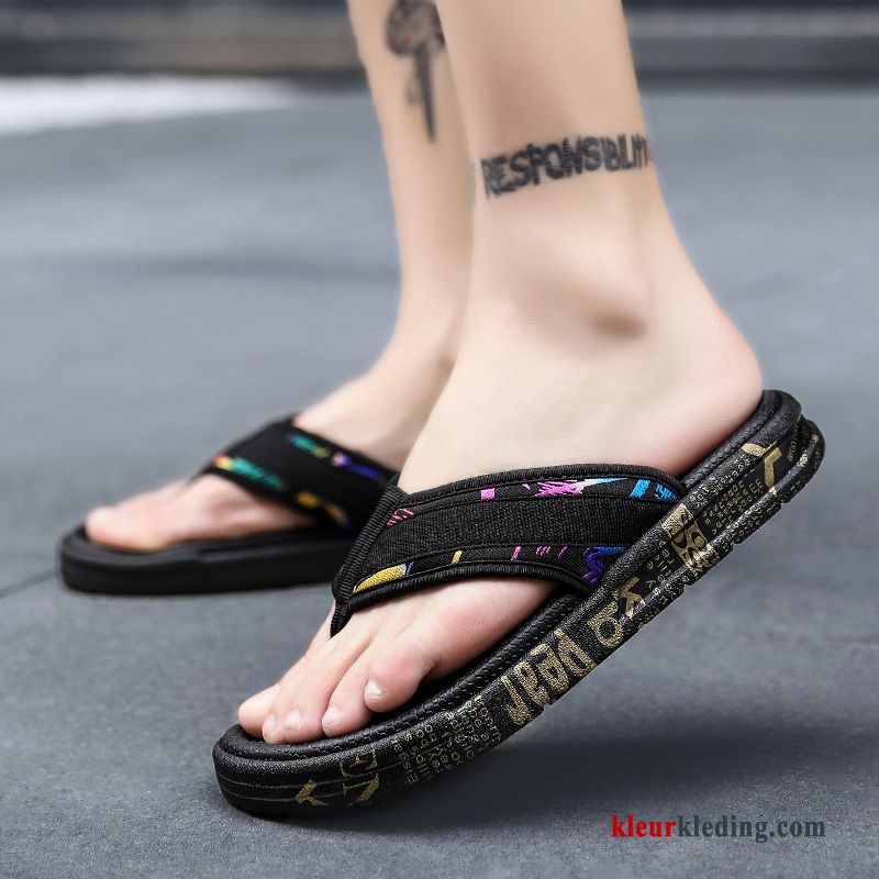 Heren Flip Flops Pantoffels Persoonlijk Zomer Mode Trend Antislip Mannen Slipper Rood Zwart