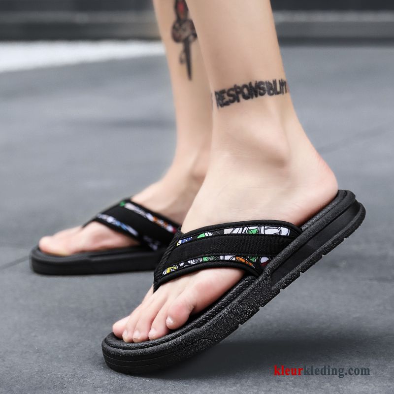 Heren Flip Flops Pantoffels Persoonlijk Zomer Mode Trend Antislip Mannen Slipper Rood Zwart