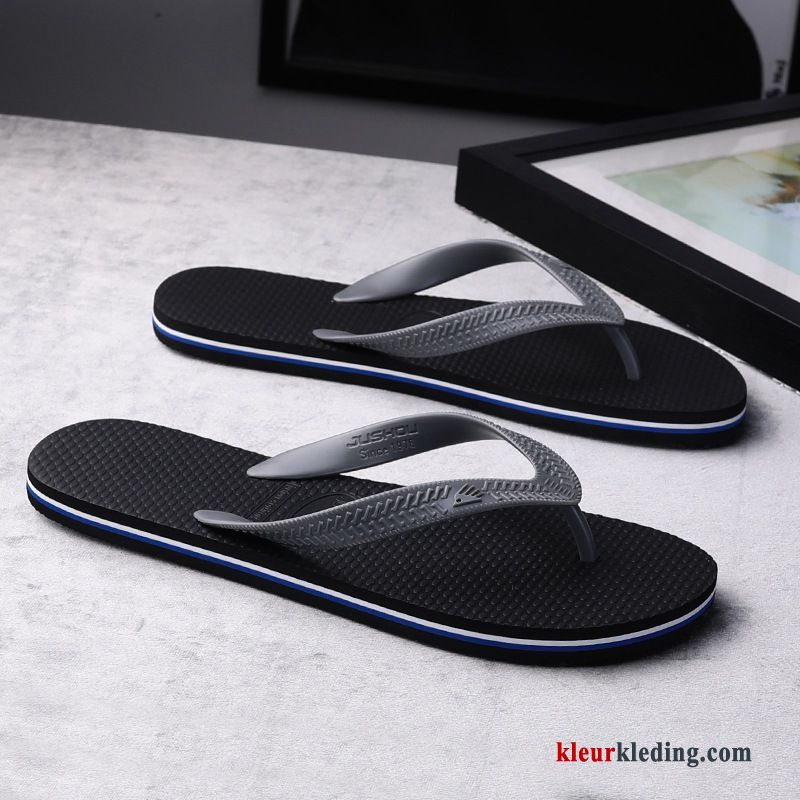 Heren Flip Flops Persoonlijk Trend Bovenkleding Schoenen Pantoffels Mannen Strand Zomer Zwart