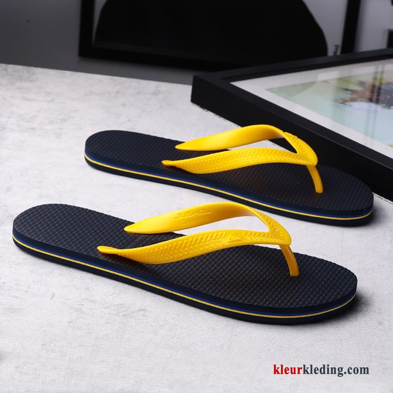 Heren Flip Flops Persoonlijk Trend Bovenkleding Schoenen Pantoffels Mannen Strand Zomer Zwart