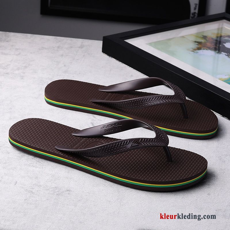 Heren Flip Flops Persoonlijk Trend Bovenkleding Schoenen Pantoffels Mannen Strand Zomer Zwart