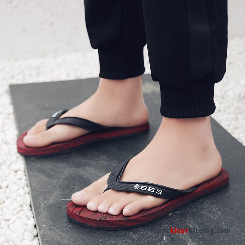 Heren Flip Flops Sandaal Mode Strand Pantoffels Antislip Mannen Zomer Schoenen Rood