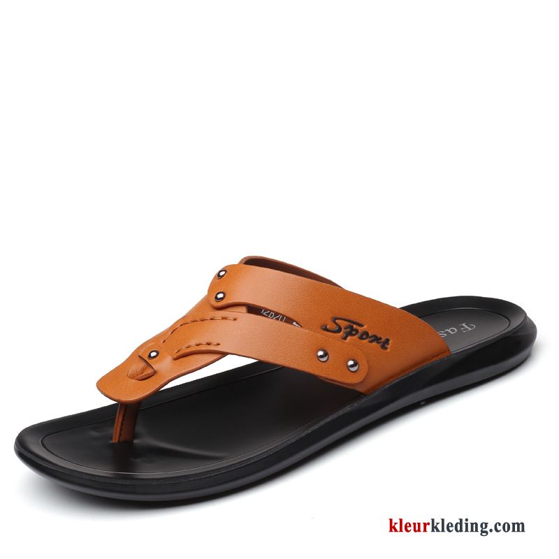 Heren Flip Flops Schoenen Pantoffels Outdoor Strand Slipper Comfortabele Mannen Casual Zwart