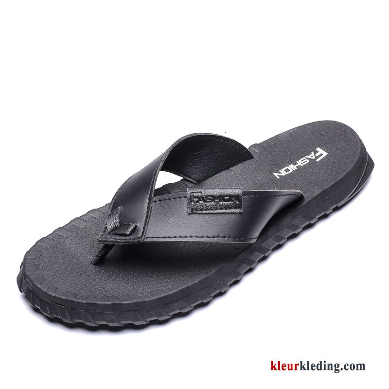 Heren Flip Flops Slipper Casual Trend Zomer Antislip Alle Wedstrijden Pantoffels Mode Zwart