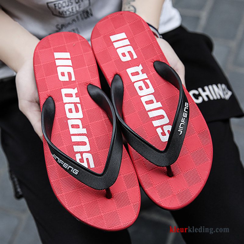 Heren Flip Flops Slipper Mannen Antislip Gemengde Kleuren Waterdicht Schoenen Zachte Zolen Zomer Grijs