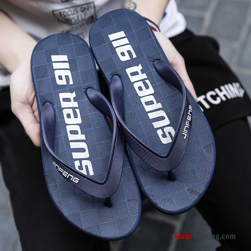 Heren Flip Flops Slipper Mannen Antislip Gemengde Kleuren Waterdicht Schoenen Zachte Zolen Zomer Grijs