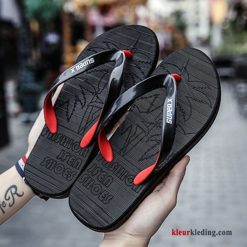 Heren Flip Flops Slipper Mannen Antislip Gemengde Kleuren Waterdicht Schoenen Zachte Zolen Zomer Grijs