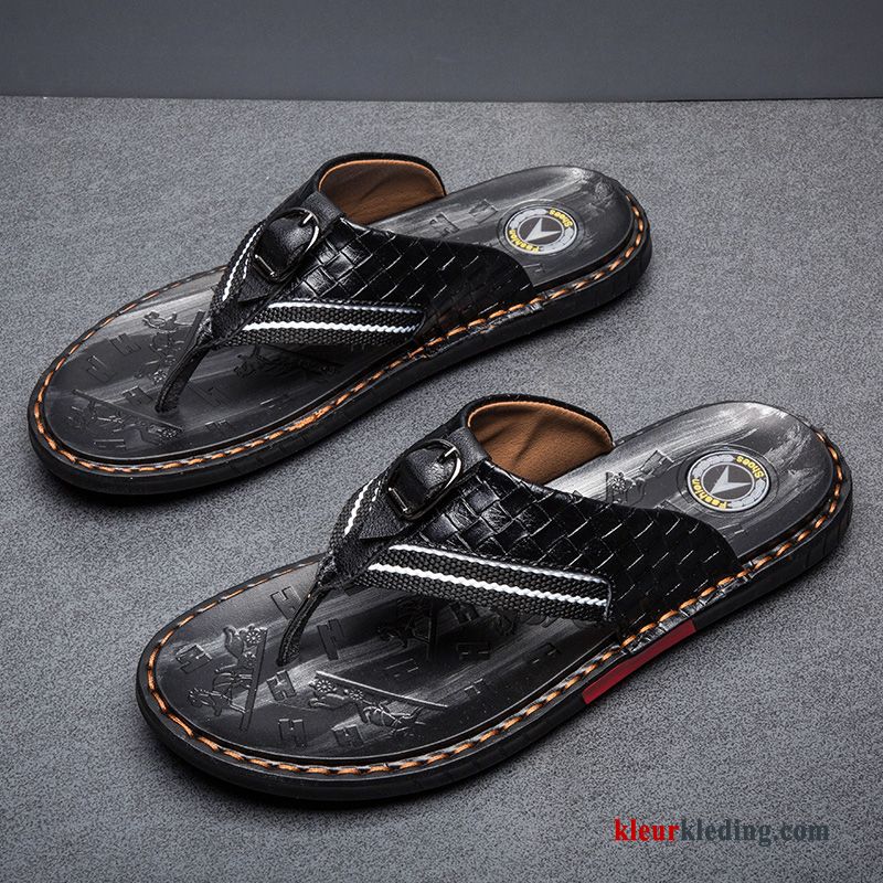 Heren Flip Flops Slipper Mannen Zomer Antislip Outdoor Persoonlijk Bovenkleding Trend Wit