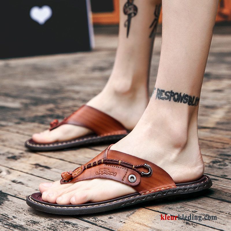 Heren Flip Flops Slipper Sandaal Zachte Zolen Outdoor Zomer Strand Trend Bovenkleding Zwart