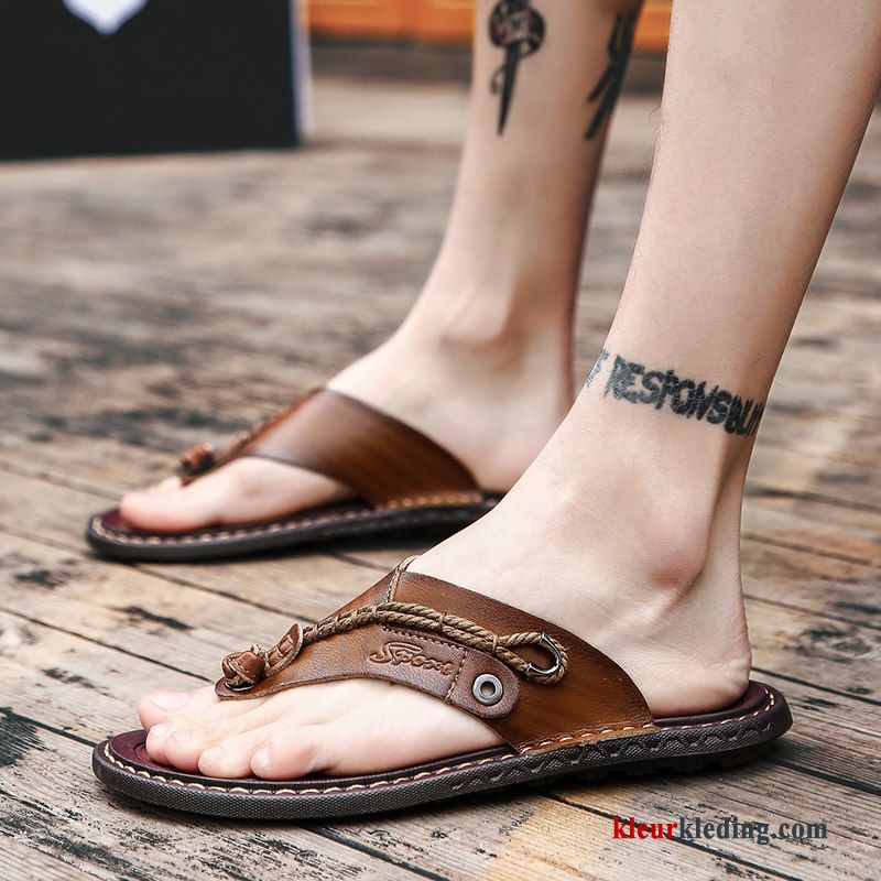 Heren Flip Flops Slipper Sandaal Zachte Zolen Outdoor Zomer Strand Trend Bovenkleding Zwart