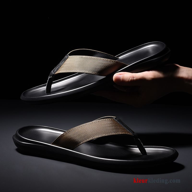 Heren Flip Flops Slipper Strand Trend Mannen Pantoffels Bovenkleding Casual Mode Zwart