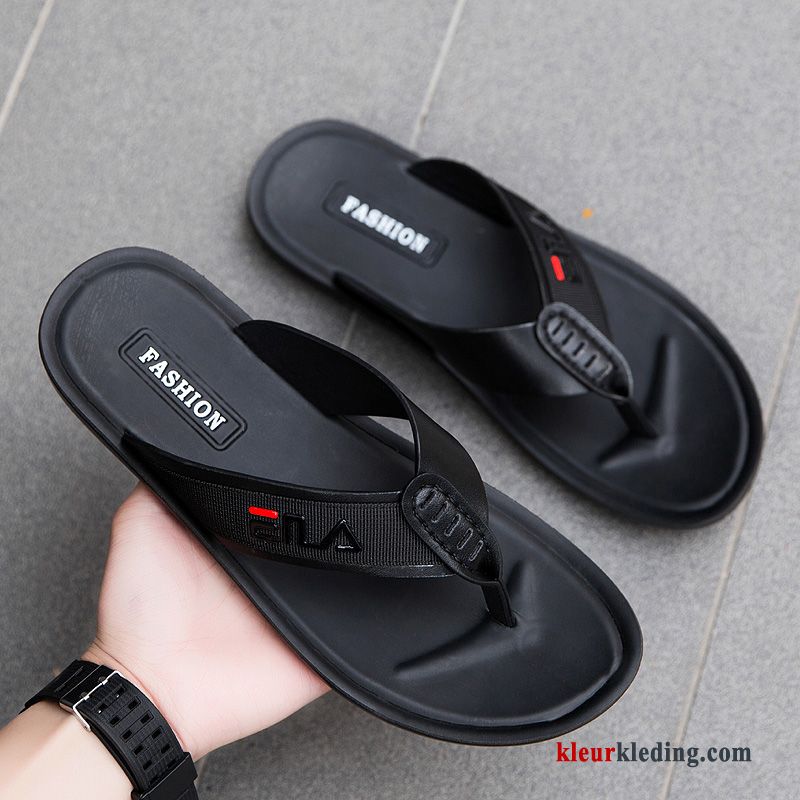 Heren Flip Flops Strand Mannen Slipper Persoonlijk Bovenkleding Zomer Schoenen Trend Zwart