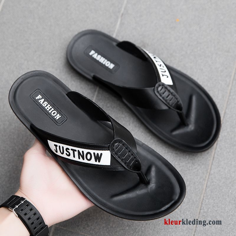 Heren Flip Flops Strand Mannen Slipper Persoonlijk Bovenkleding Zomer Schoenen Trend Zwart