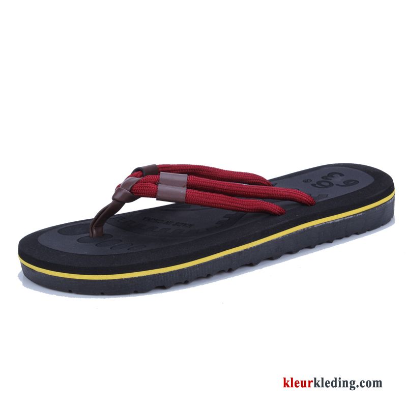 Heren Flip Flops Strand Zomer Mannen Casual Antislip Trend Bovenkleding Persoonlijk Rood