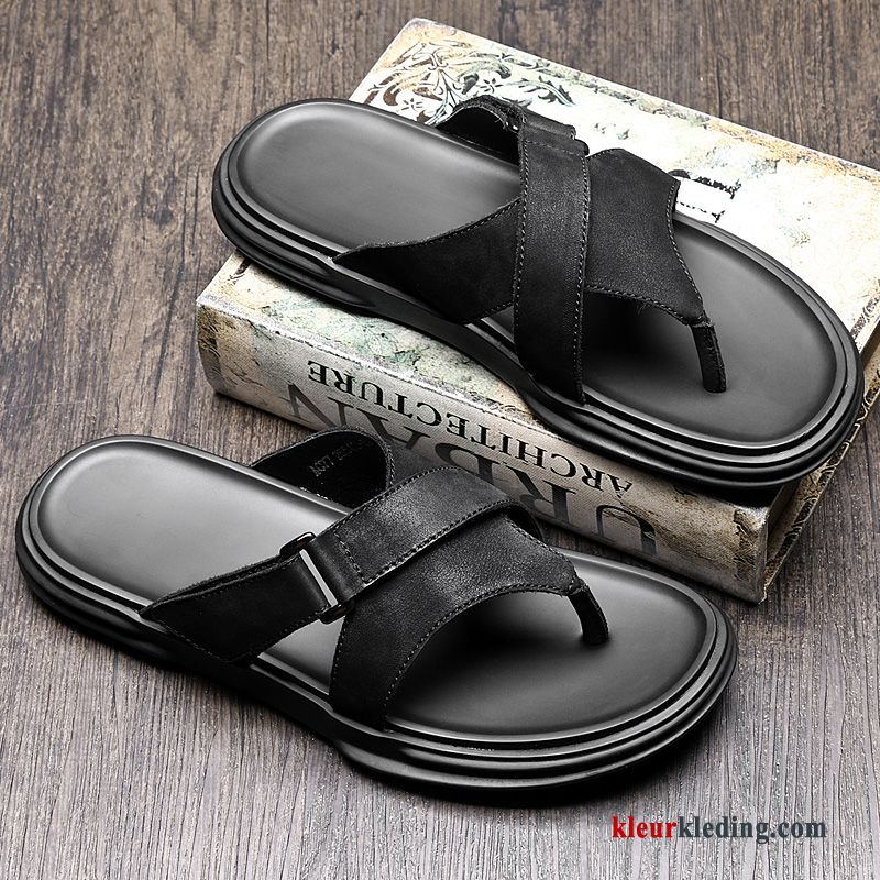 Heren Flip Flops Trend Antislip Outdoor Schoenen Casual Pantoffels Strand Zomer Zwart