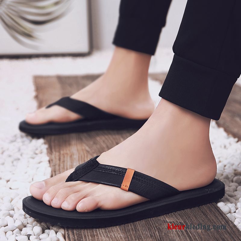 Heren Flip Flops Trend Outdoor Slipper Pantoffels Bovenkleding Strand Alle Wedstrijden Zachte Zolen Grijs